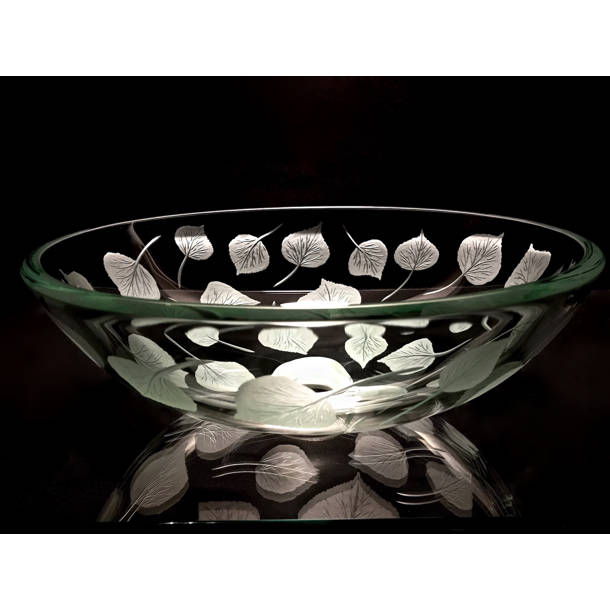 Elegant Glass Engraving Studio 16.5'' Clear Glass Circular Vessel